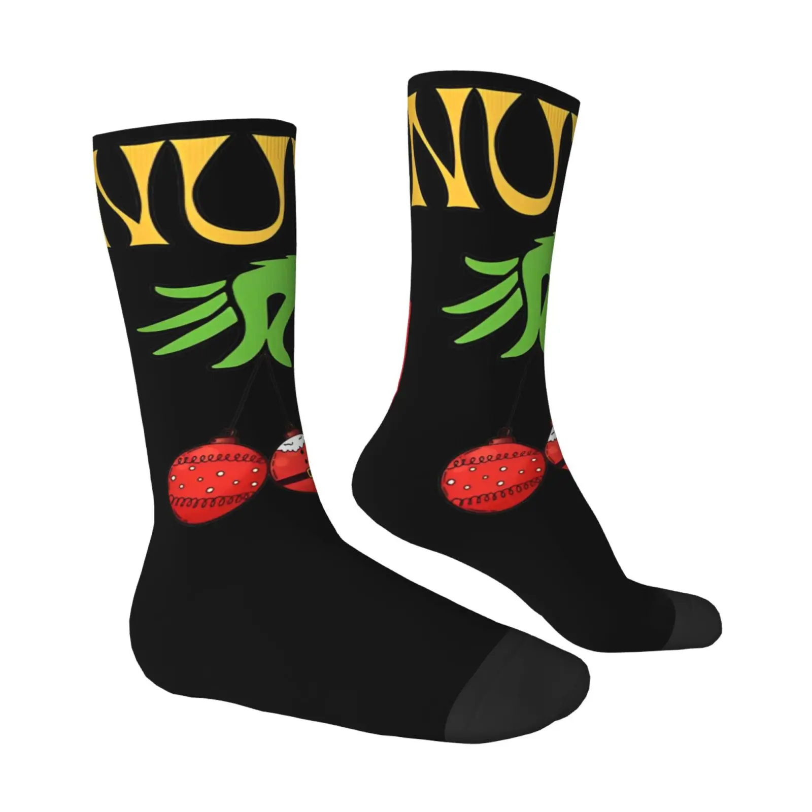 G-Grinchs Theme Design Crew Socks Product for Daily Wear Cozy Stockings