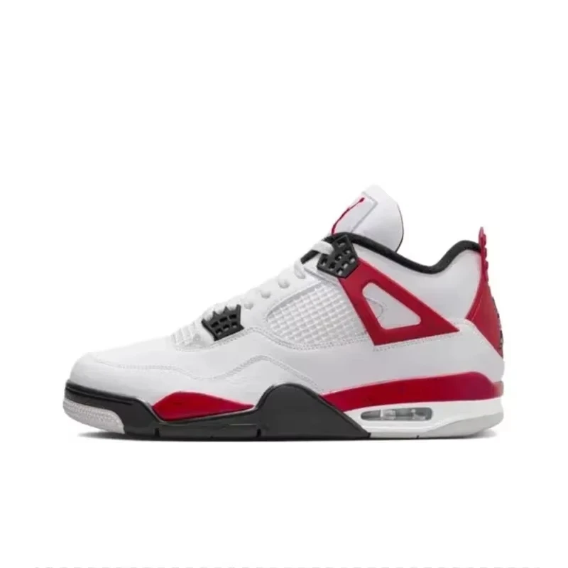 

Air Jordan 4 "Neutral Grey" "Red Cement" Comfortable Retro Basketball Shoes Men's White And Black And Red DH6927-161