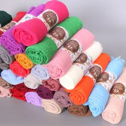 10 pz/lotto pianura rughe avvolgere cotone viscosa lungo scialle sciarpa donna Crinkle Hijab scialle testa musulmana Hijab sciarpa all'ingrosso
