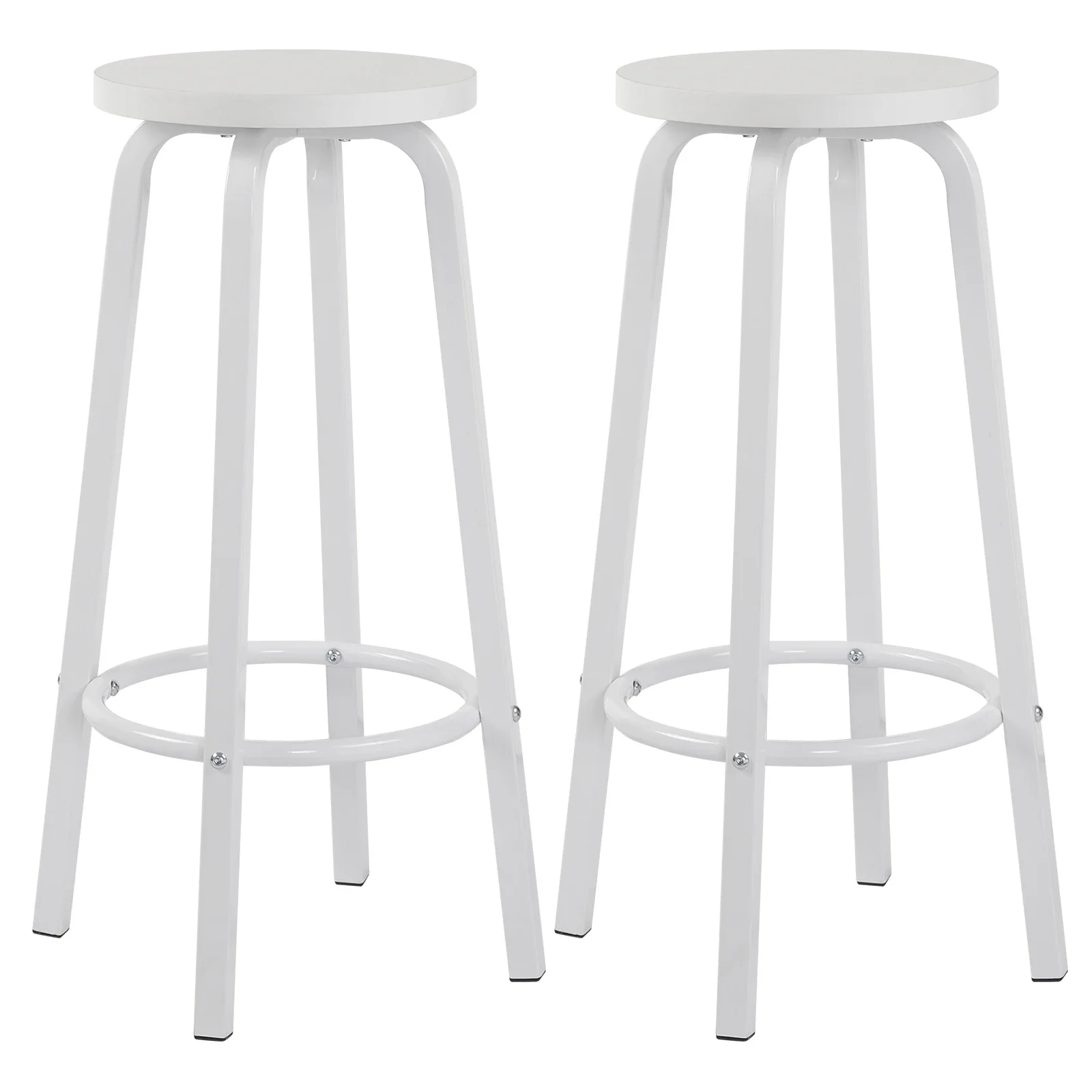 WOLTU 2 Stück Barhocker mit MDF-Sitz und Metallbeinen, Frühstücks- und Küchenbarhocker, Thekenhocker, hohe Hocker im nordischen Freizeitstil für Pubs