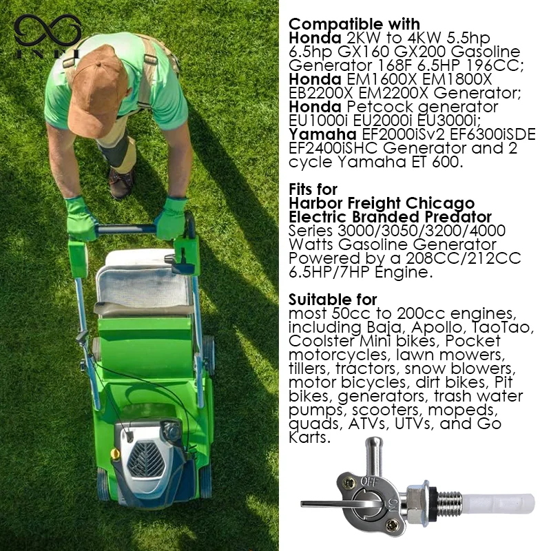 1pc of 28-1783-V Generator Fuel Tank Shut Off Valve Switch, M10X1.25 Fuel Valve for Lawn Mowers, Tillers, Tractors, Snow Blowers