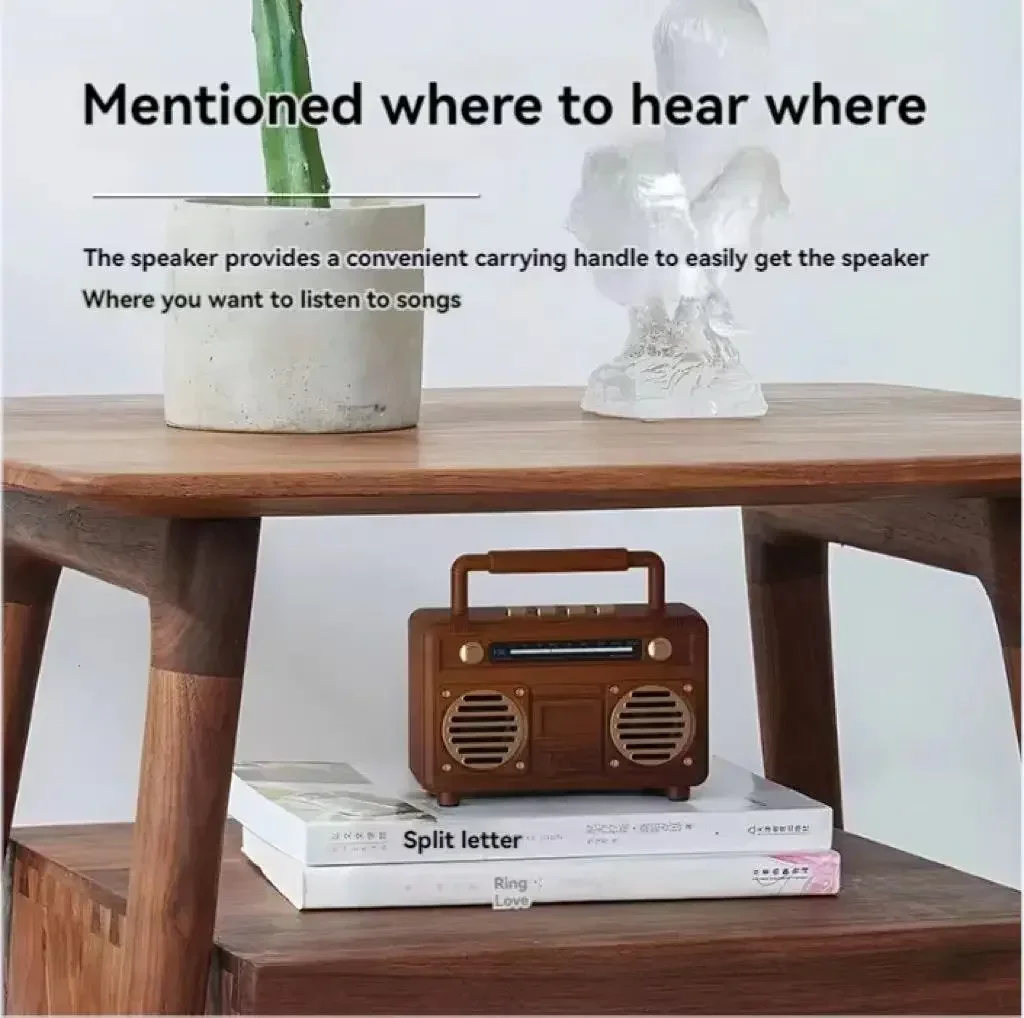 Portátil Retro Mini Bluetooth Speaker, Multi-funcional Wireless Outdoor Speaker, Small USB Insert Card, Radio Stereo, Alta qualidade