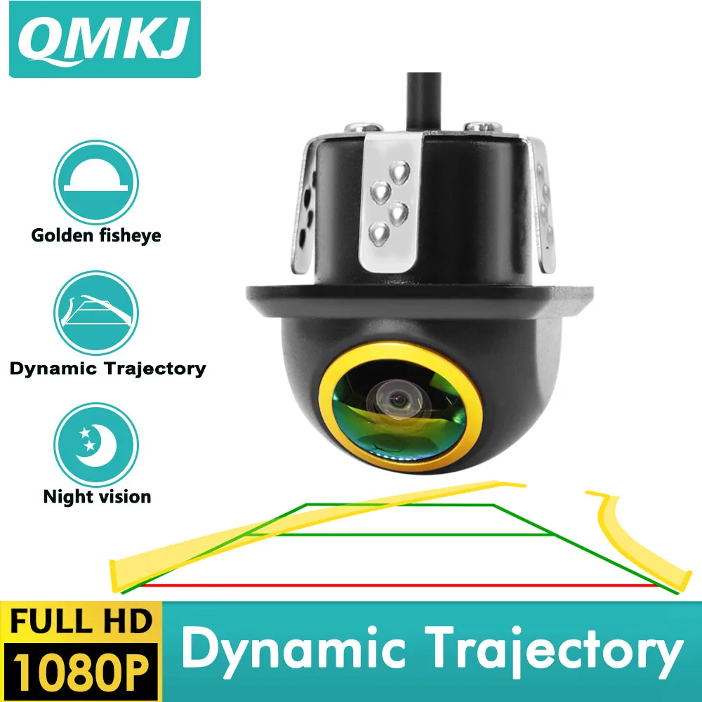 

Dynamic trajectory Car rear-view camera Golden Fisheye Night vision Reverse automatic parking monitor waterproof AHD 1080P