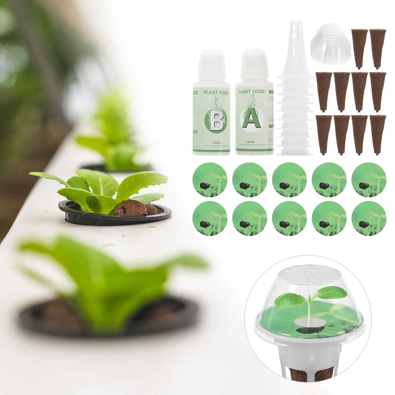 

10Pcs Soilless Growing Basket Set With Hydroponic Sponges Humidity Domes And Garden Labels For Optimal Plant Growth