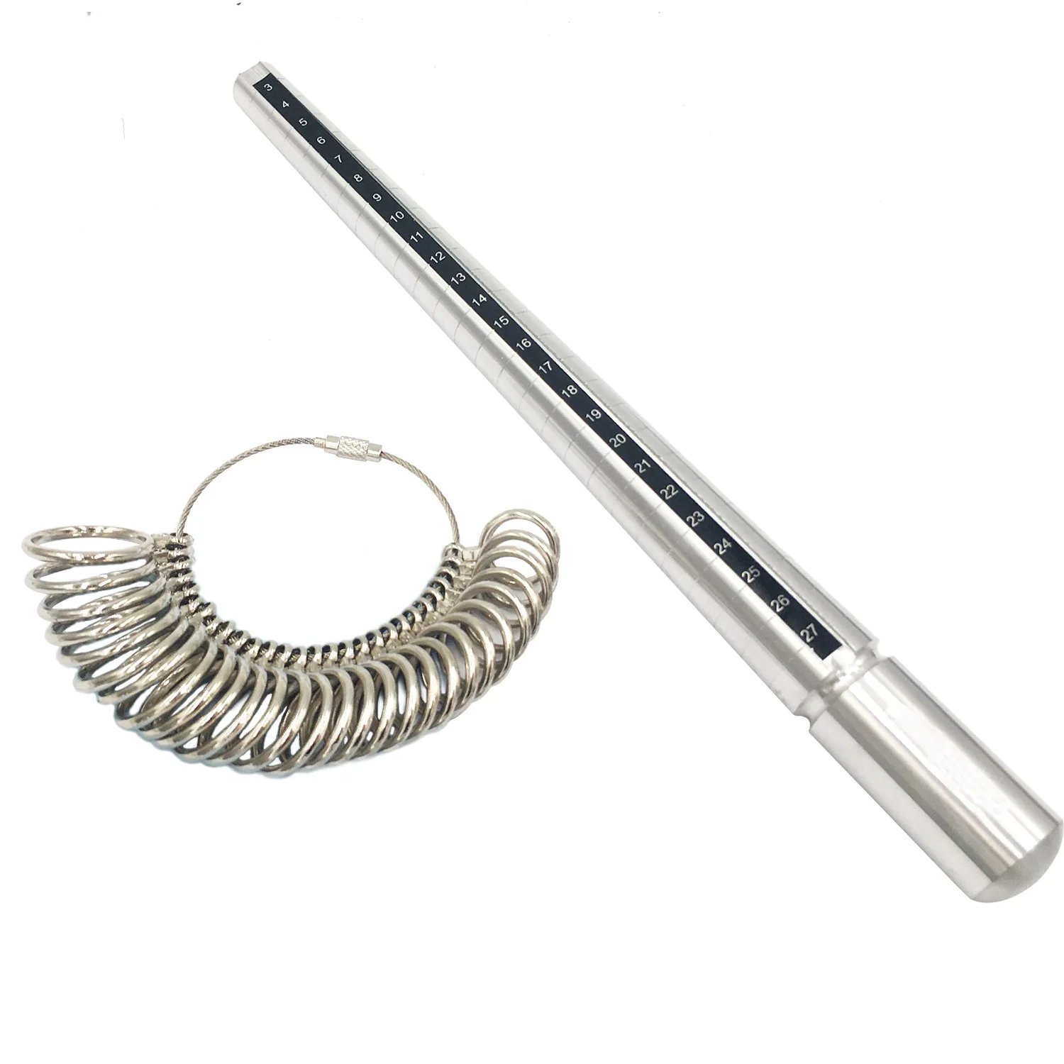 Professional Measuring Gauge Finger Ring ​JP Japan Size Chart Metal Stick Sizer Loop Mandrel DIY Jewelry Measurement Tools Set