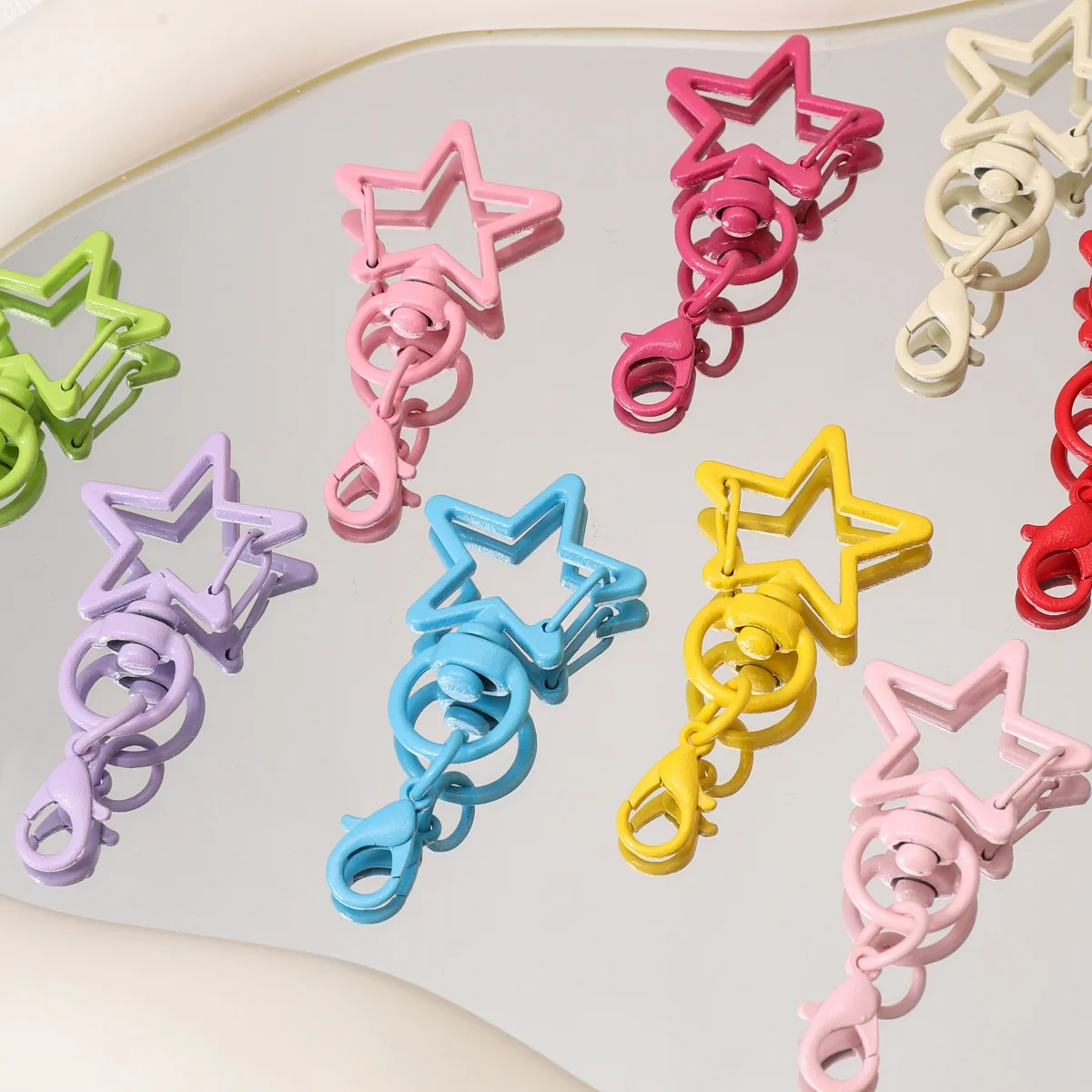 2/5pcs Alloy Star Lobster Clasp Buckle Keychain Connectors Pendant DIY Key Ring Making Handcraft Charms Jewelry Making Materials