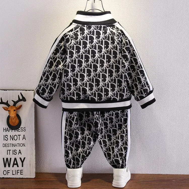 Spring Autumn Teen Tracksuits Children Casual Clothes Suit Baby Boys Zipper Jacket + Pants 2pcs/sets Kids Toddler Suit 2-8Years