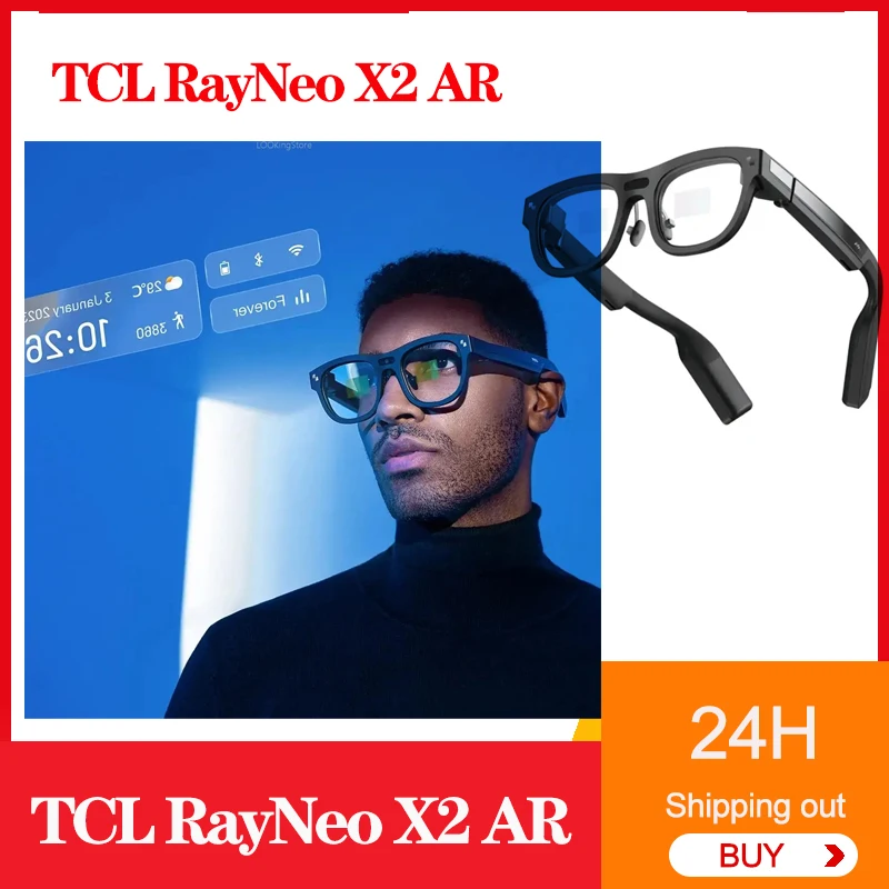 Gafas TCL RayNeo X2 AR a todo color Micro-LED guía de onda óptica gafas AR HD 1080p vista para llamadas mensaje reproducción de música