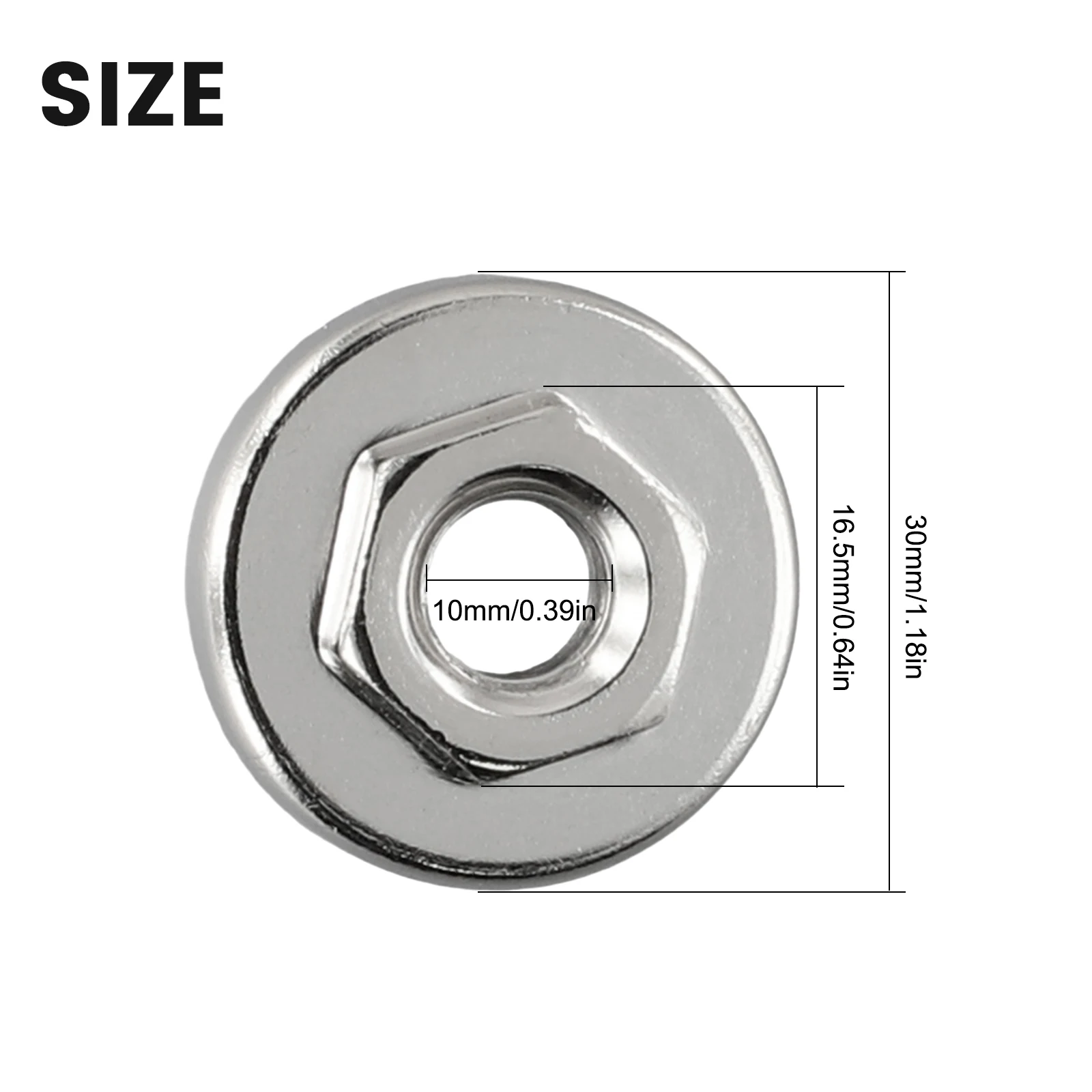 New Practical Angle Grinder Nut Quick Clamp Replacement Stainless Steel 1 Piece Tool 1× M10 Thread Non-slip 1pc