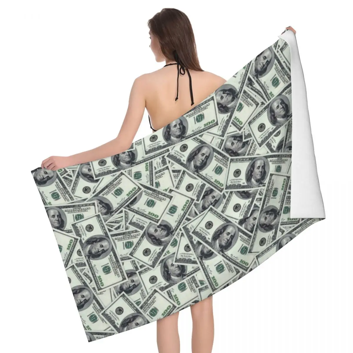 Custom Giant Money 100 Dollar Bills Beach Bath Towel Microfiber European Shower Sports Yoga Towels