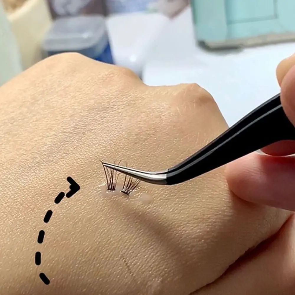 Pinça reta modelador de cílios ferramentas de maquiagem dos olhos extensão de cílios pinças de aço inoxidável reta e curvada modelador de cílios