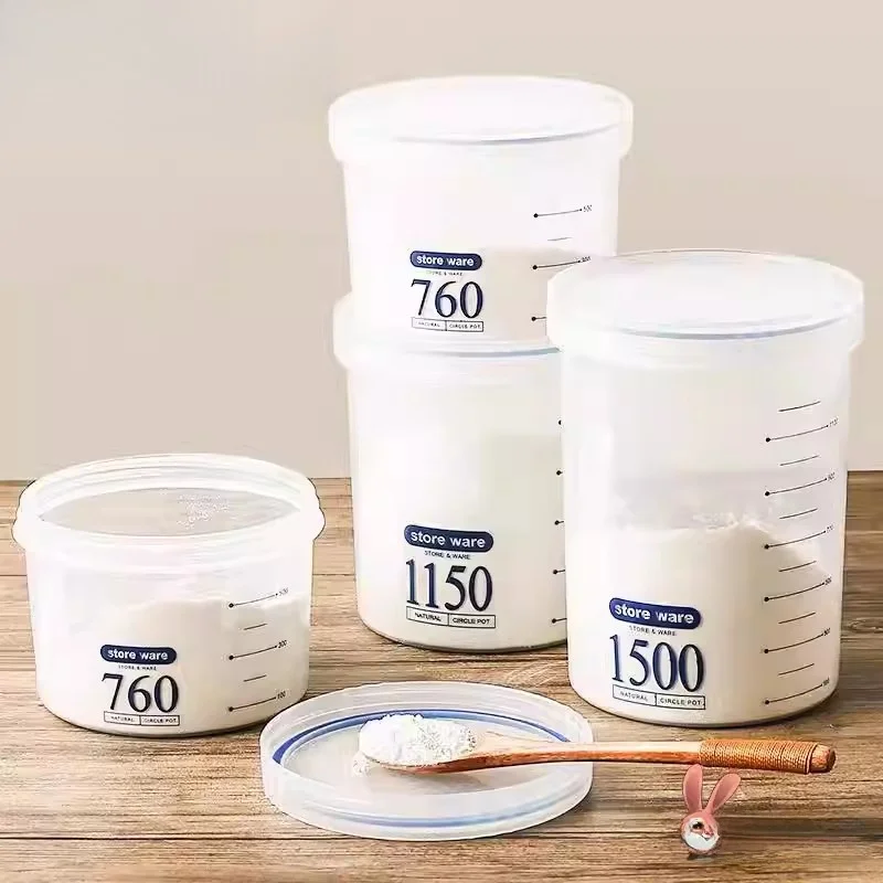 

Large Capacity Sealed Jar for Beauty Salon Mask Powder Storage Box Portable Kitchen Organizer Beige Color ABEYINUOR Brand