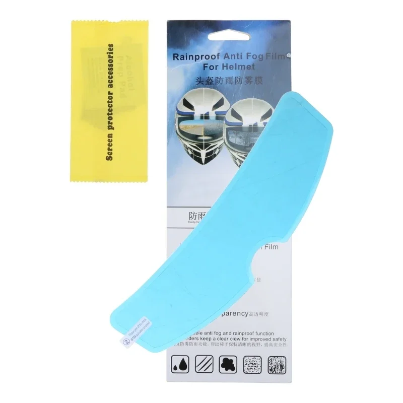 Bouclier universel pour casque Base adhésive transparente, lentille Anti-buée, Film imperméable pour écran Patch