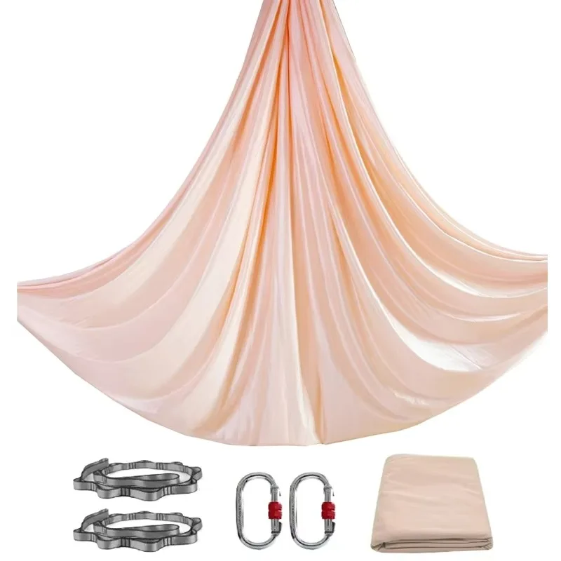 

Universal 5-metre Plain-Coloured Aerial Yoga Hammock Set [2 X Ropes + 2 X Clips], Suitable for Yoga Studios and Home Use