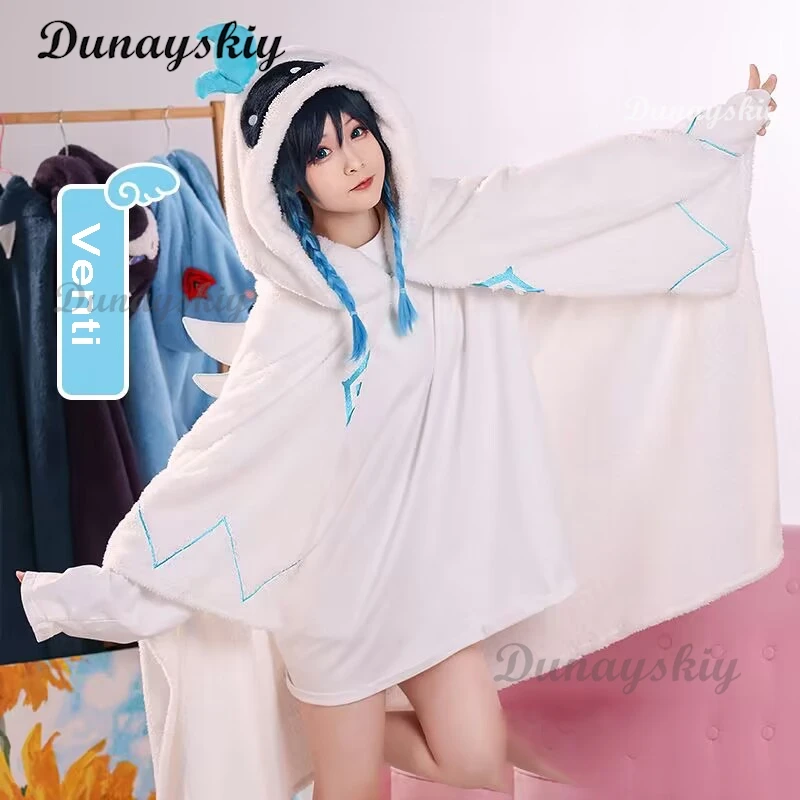 Genshin Impact Hoodie Blankets Tighnari Scaramouche Xiao Kaveh Kaeya Venti Hutao Lyney Fleece Cloak Cape Pajamas Cosplay Costume