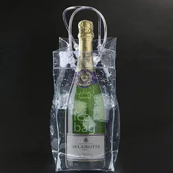 Anti-leakage Ice Bag Transparent Refrigerated Champagne Red Wine Bottle Whisky Eco-friendly Plastic Portable Ice Bags