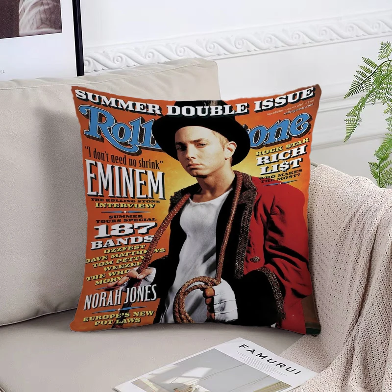 E-Eminem Fan Gifts Home Decoration Decorative Pillow Cover 45x45 Cushions Covers Pillowcase 40x40 Aesthetic Room Decoration