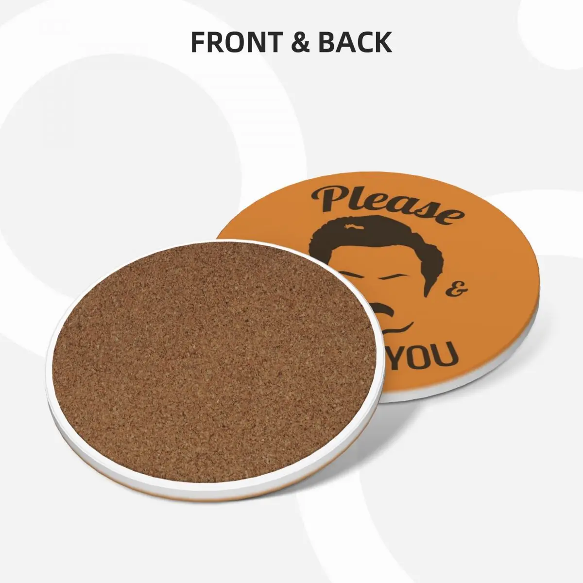 Ron Swanson - Please & Thank you Ceramic Coasters (Set of 4) for coffee cups slate Coasters