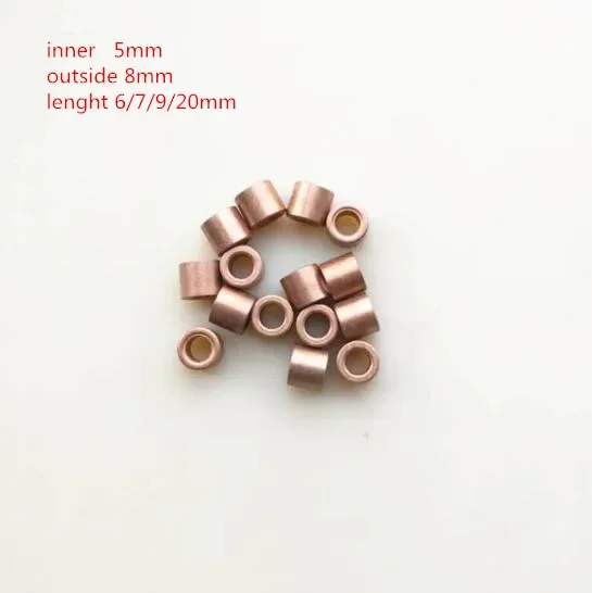 10pcs/lot 5*8*6/7/9/20mm Low-iron Brass Copper Sleeve Bearing Bushing For 3D Printer Slider Smooth Rod gear