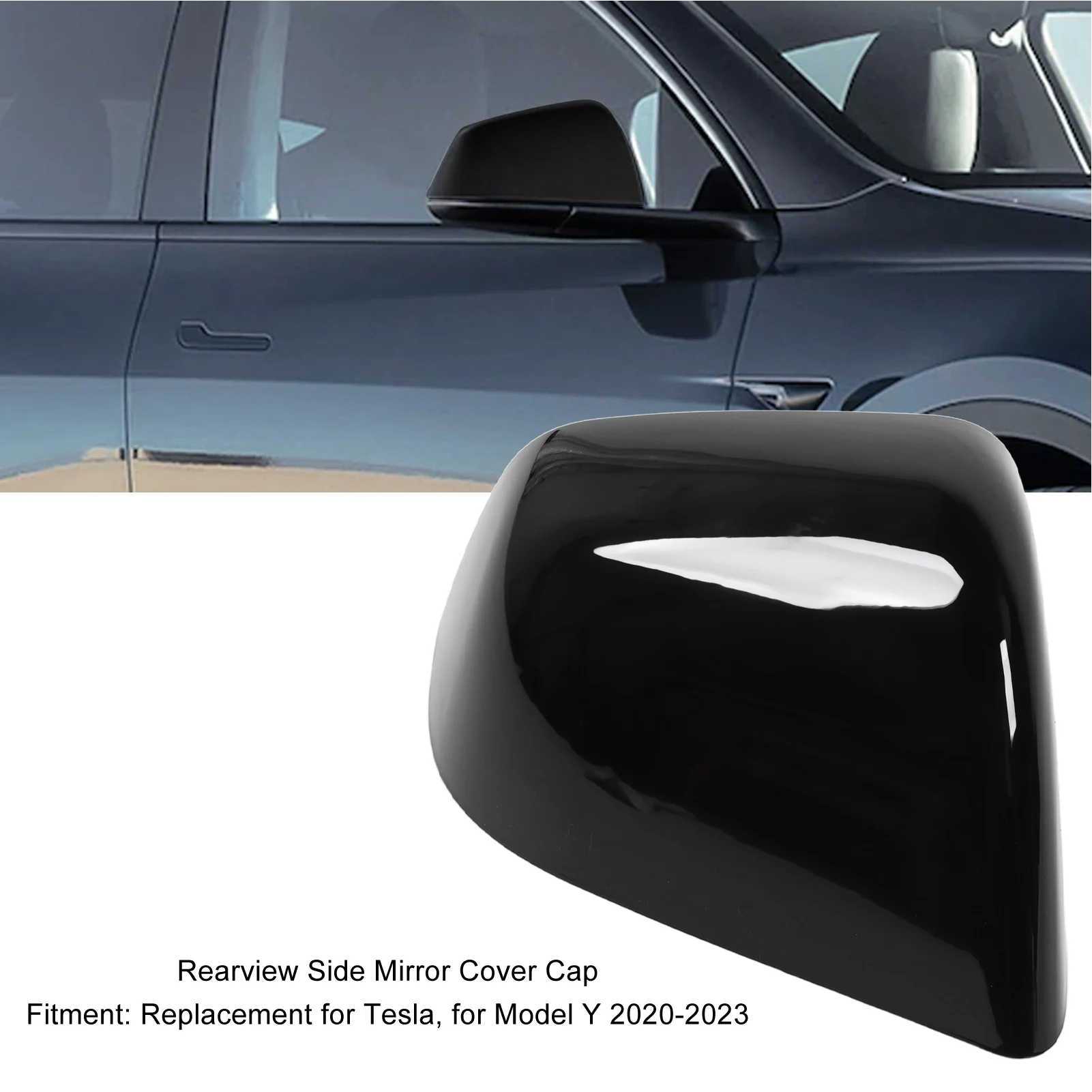 

Side Mirror Cap Cover Black Painted Protective Side Rearview Door Mirror Cover Replacement For Tesla Model Y 2020 To 2023 Right