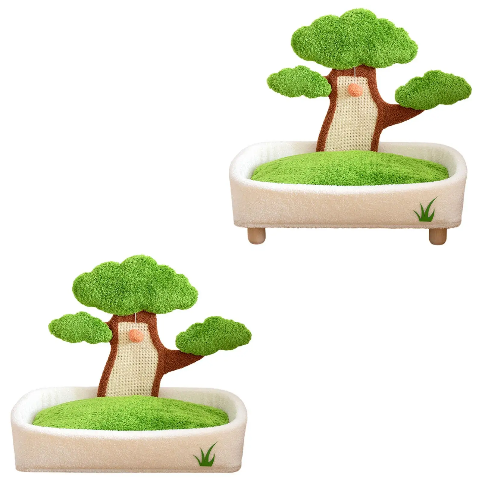 Cat Scratcher Mat Density Board 2 in 1 Bonsai House Scratch Pad Playground for Cats Indoor Training Furniture Protector