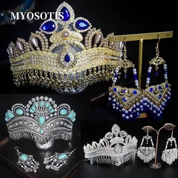 Newest Bohemian Green Hair Crown Dancing Performance Wedding Stage Show Headpiece Accessories