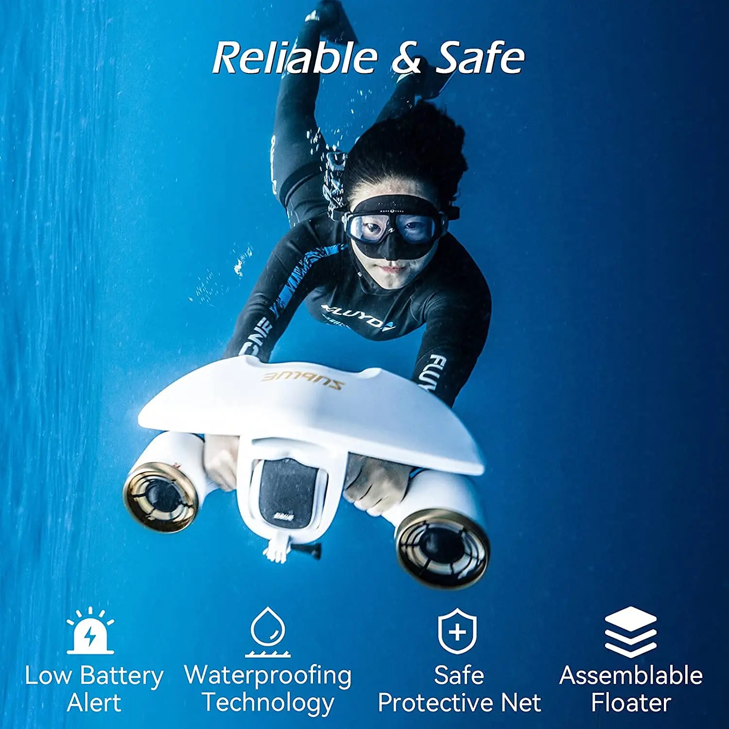 Electric Underwater Sea Diving Scooter Dual Speed Water Propeller Underwater Booster For Ocean Pool Diving