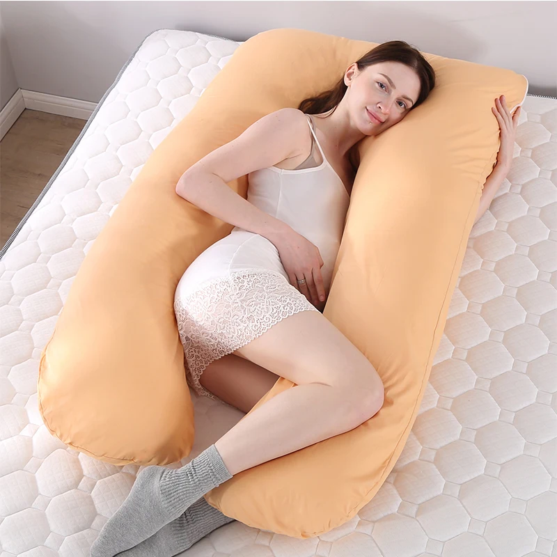 Almohada de cuerpo completo para maternidad, cojín de respaldo en forma de U multifuncional, suave y cómodo, soporte para la cintura, almohadas para mujeres embarazadas