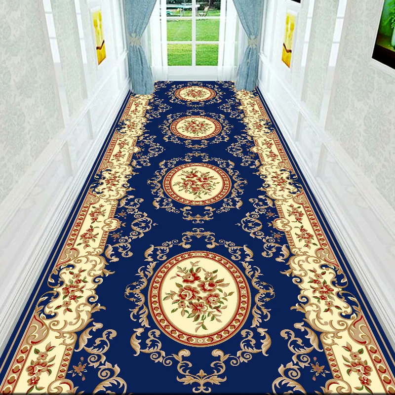 European Style Customizable Corridor Carpet Porch Stairway Aisle Long Runner Rug Room Balcony Lobby Passageway Non-slip Mat ﻿