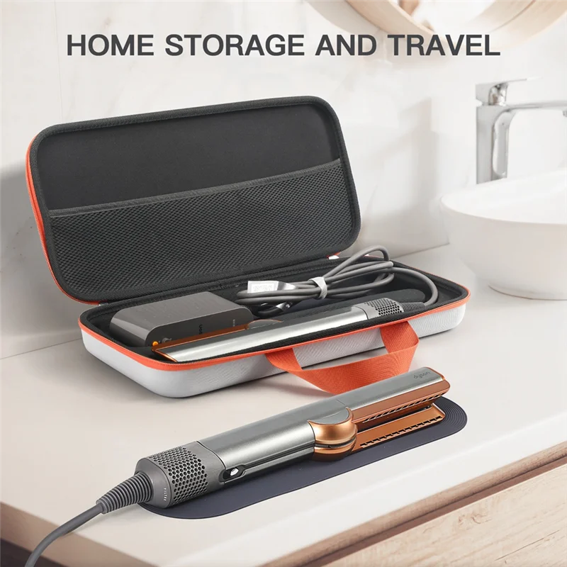 

LUCK-Hair Straightener Storage Bag For Airstrait HT01 Hair Dryer Hair Straightener Organizer Double Zipper Storage Case