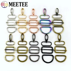 2Sets 16-38mm Metal Buckle Lobster Clasp D Ring Tri Glide Buckles for Bag Strap Dog Collar Adjuster Hook DIY Accessories