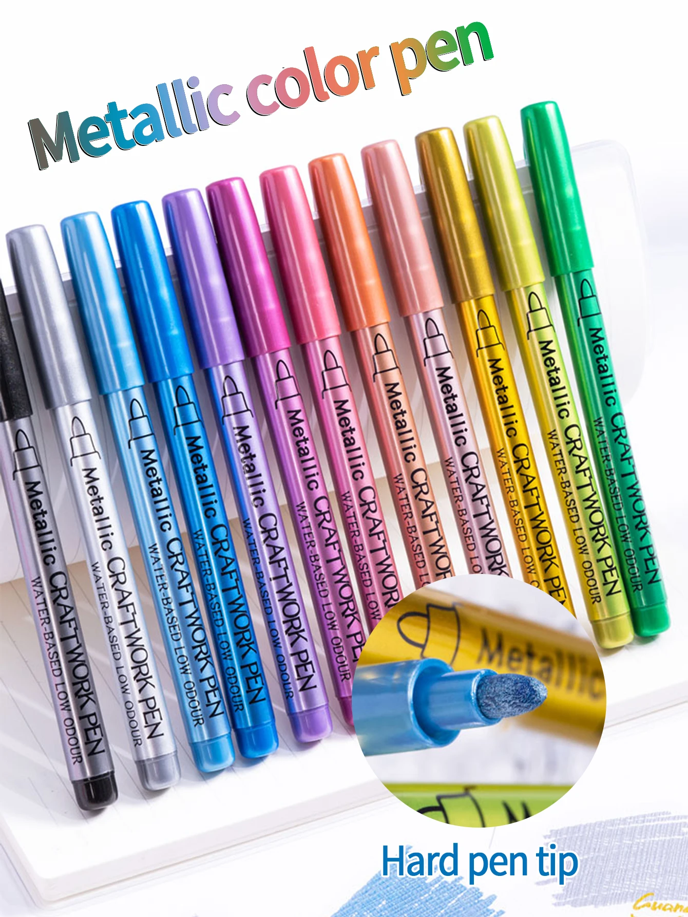 12 Colors Metallic Marker Pens for Rock, Glass, Ceramic & Wood DIY Art Projects Great Gift for Handmade Makers