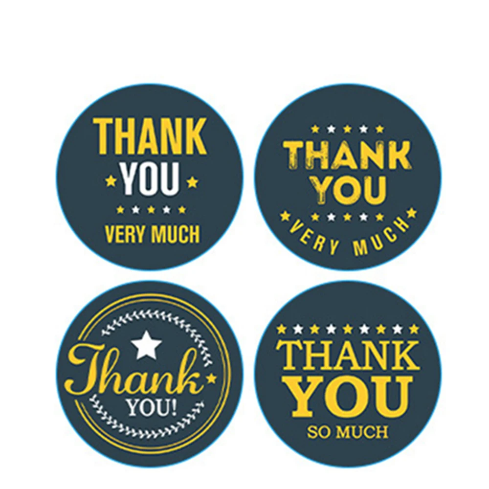 50-500pcs Thank You Sticker Envelope Seal Scrapbook Sticker 1inch Cute Round Sticker Stationery Label Stickers