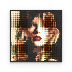 Vintage Tin Sign Taylor-Swifts Model MOC Building Blocks Brick Pixel Art Decoration DIY Toys Kid Christmas Birthday Gifts