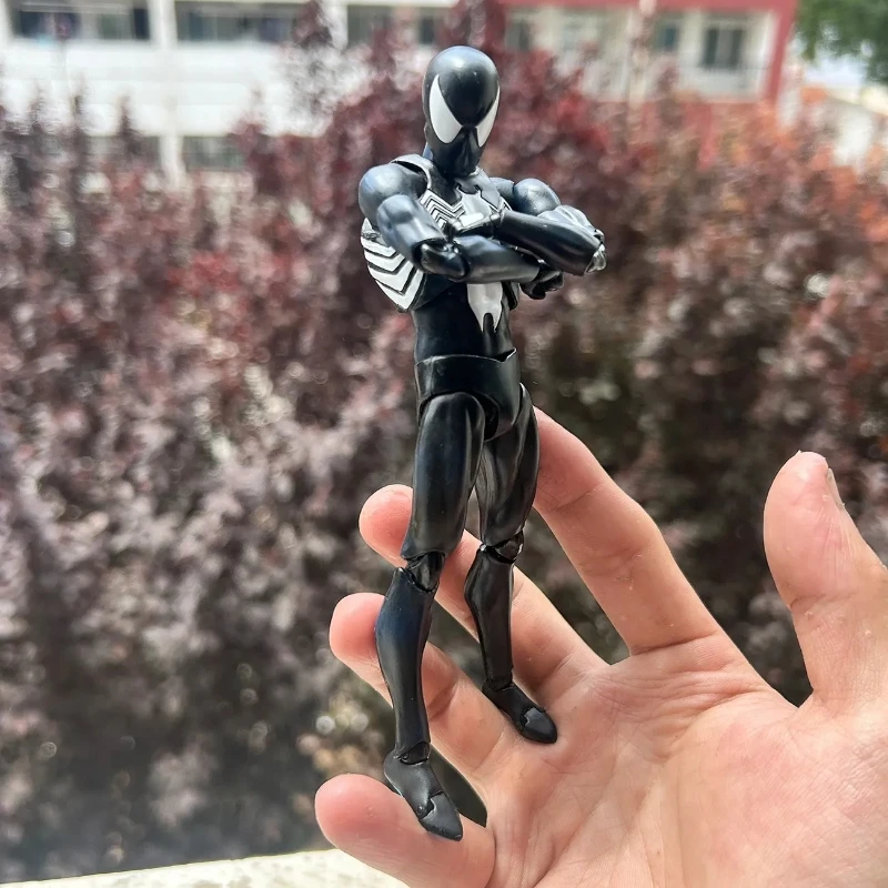 カラットブラックスパイダーマンのアクションフィギュア,コミックバージョン,S-h.fartarts,毒,スパイダーマン,シャフ,置物,mafex 147,モデル,おもちゃ,ギフト