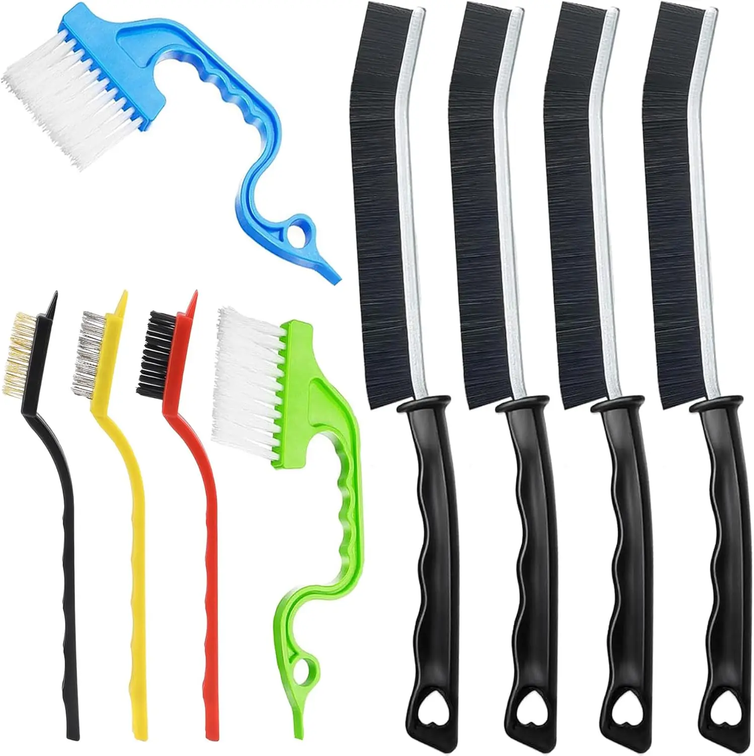

Набор щеток для чистки из жесткой щетины для кухни, ванной комнаты, туалета, затирки, бутылки, зазоров, оконных дорожек, предметов первой необходимости для дома