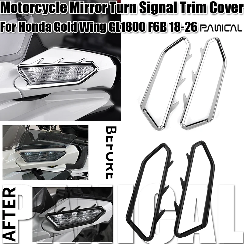 Panical For Honda Gold Wing GL1800 F6B 18-26 Mirror Turn Signal Trim Cover Fairing Vent Decor Mod Accessories