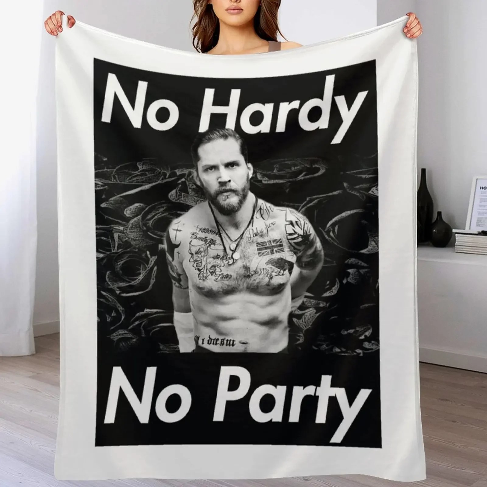 

Tom Hardy - No Hardy No Party Throw Blanket Soft Plaid Cute Plaid Decorative Beds Soft Beds Blankets