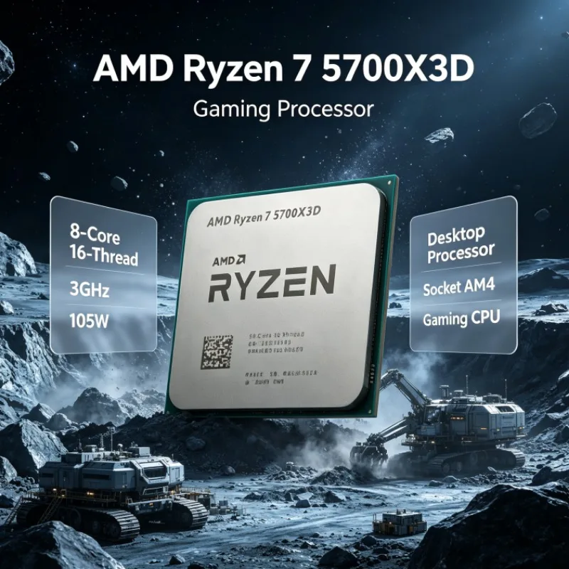 AMD R7 5700X3D CPU for AM4 Platform 8-Core 16-Thread 3.0GHz 105W DDR4 Desktop Processor