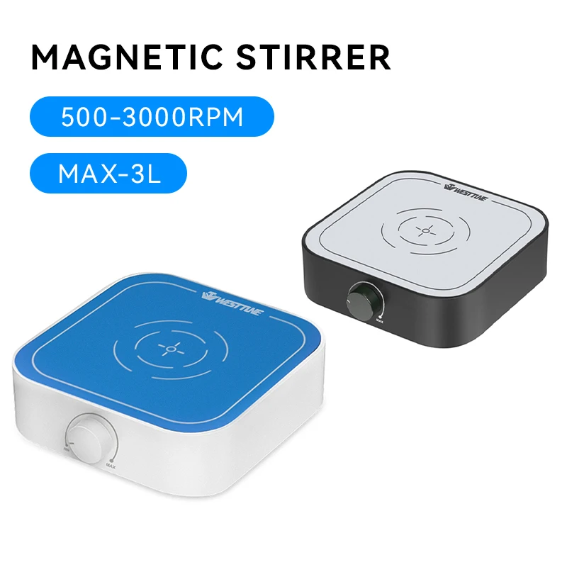 WESTTUNE Lab Magnetic Stirrer Max Stirring 3L ,7 Mixing Elements 3000rpm Automatic Lab Mixer Suitable For Low-viscosity Liquids