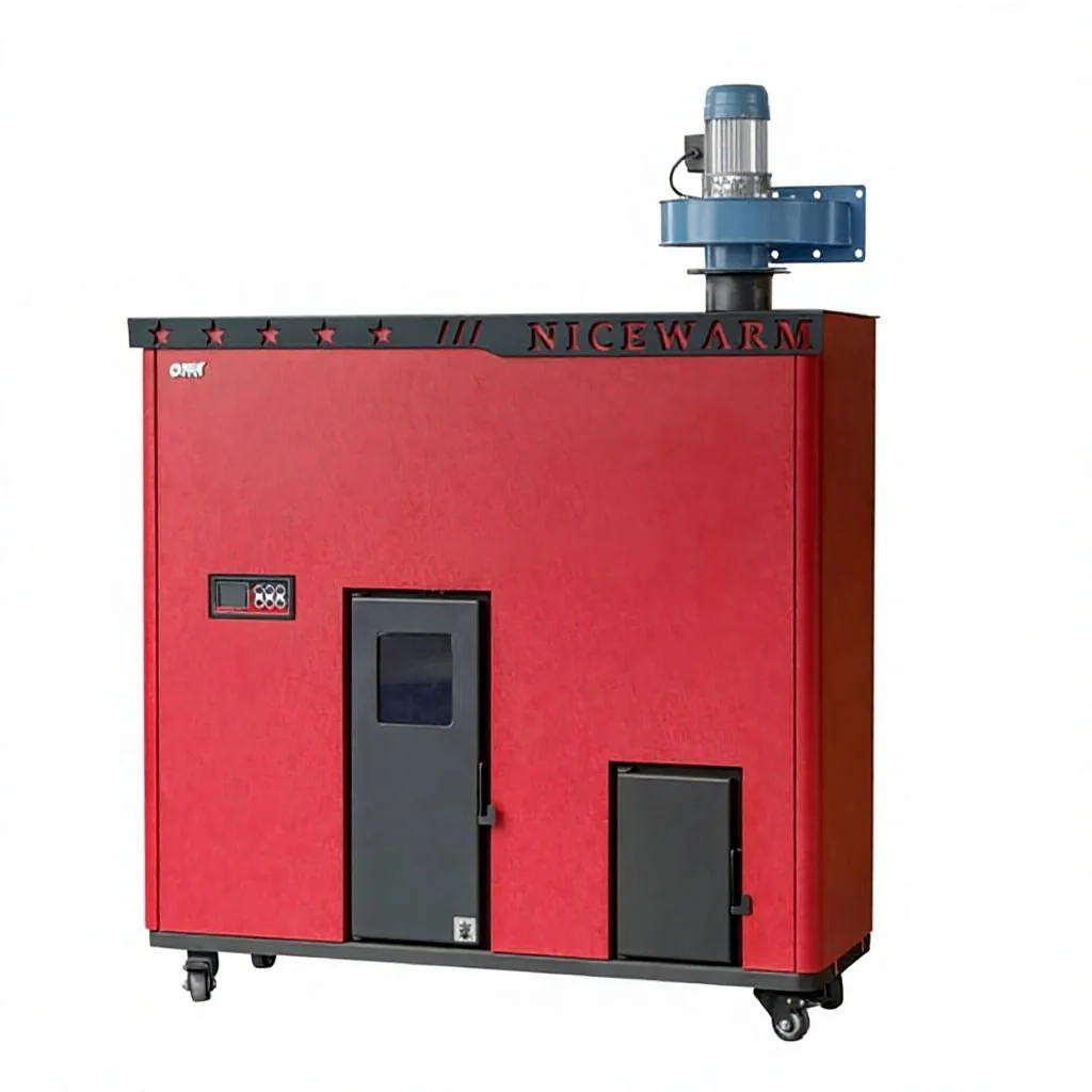 Nemum Automatic Feed Biomass Stove Freestanding Modern Cast Aluminum Durable Villa Use Total Solution 2 Years Warranty Model