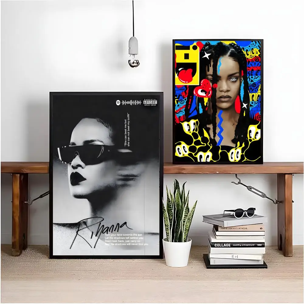 لوحة الخط للمغني R-r-Rihanna HD مقاومة للماء من القماش ملصق فني: ديكور جدران جمالي للمنزل والبار والمزيد #3