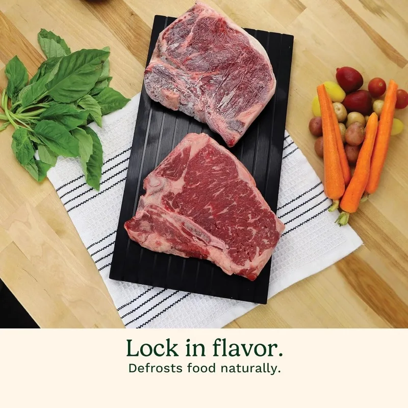 MICHSO صينية إزالة الجليد السريعة سبائك الألومنيوم ذوبان الغذاء صينية إزالة الجليد اللحوم المجمدة صينية طعام الأسماك مع فرشاة أدوات اللحوم #4