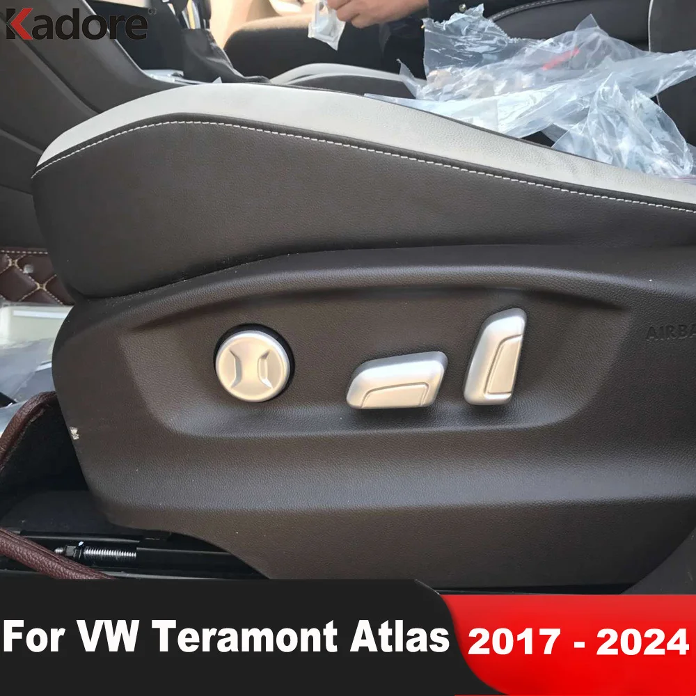 

Регулировка сиденья автомобиля, кнопка переключателя, кнопка, крышка, отделка для Volkswagen VW Teramont Atlas 2017-2023 2024, матовые аксессуары для интерьера