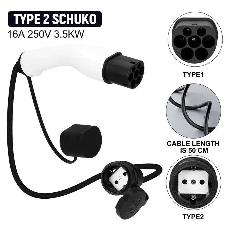 

Practical Type2 V2L Portable Discharger 16A 220V EV Conversion Schuko Socket Energy For Outdoor Camping Electric Vehicle
