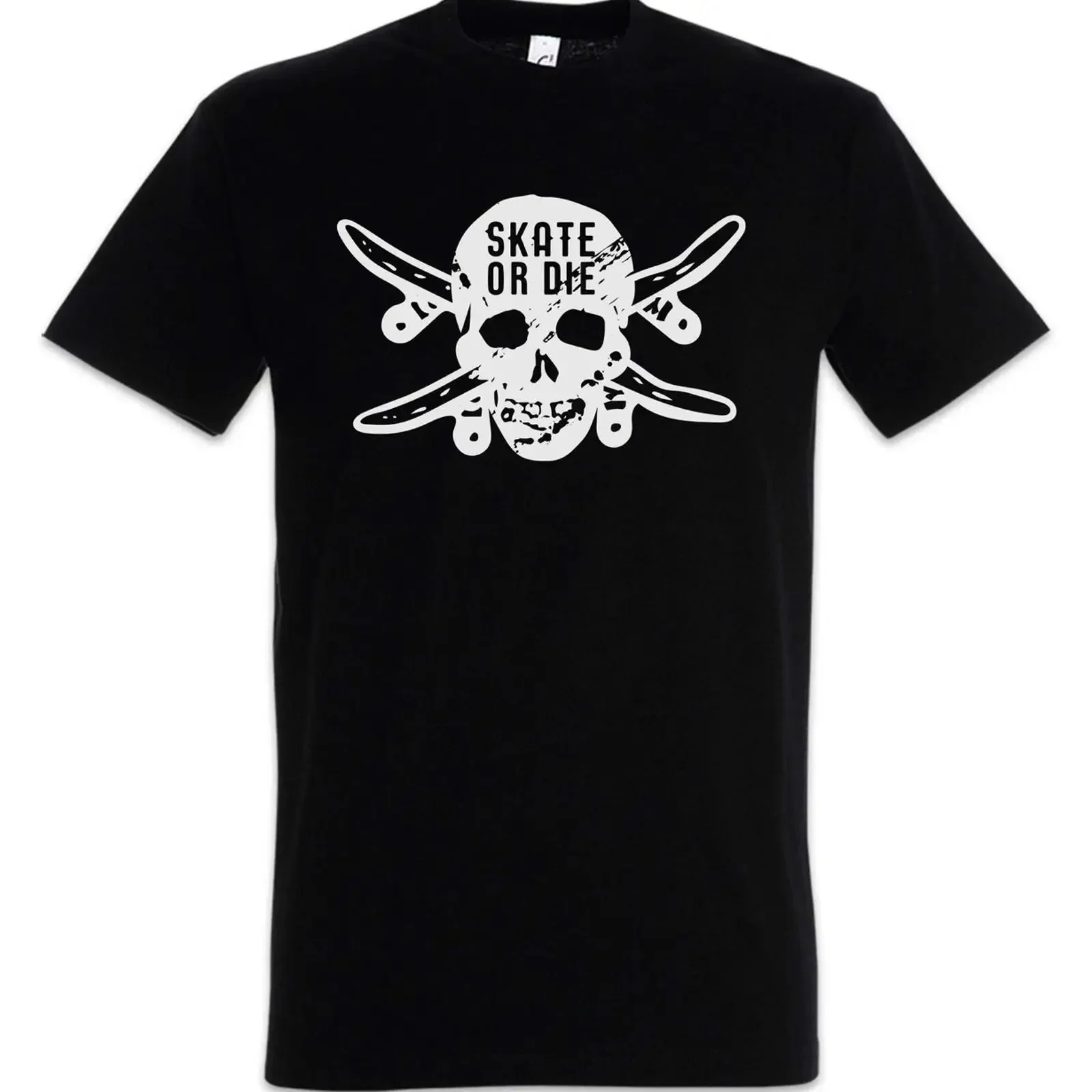 Skate Or Die II T-Shirt Oldschool Skateboard Skater Kickflip SK8 Bones Vintage Washed Streetwear Mode Leicht lässig für Herren