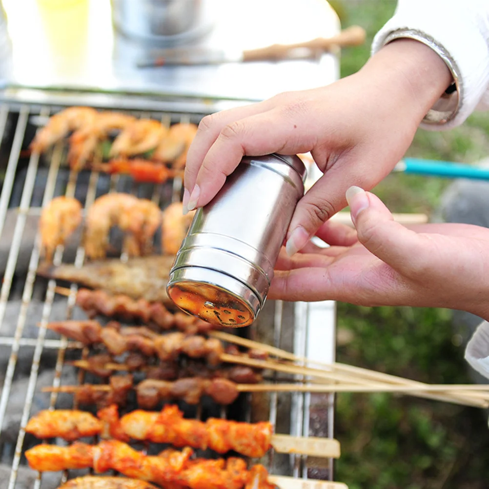 

1Pcs Stainless Steel Spice Shaker 4x8cm Rotary Design Seasoning Canister for Salt Pepper Sugar Powder Dispenser Home Restaurant