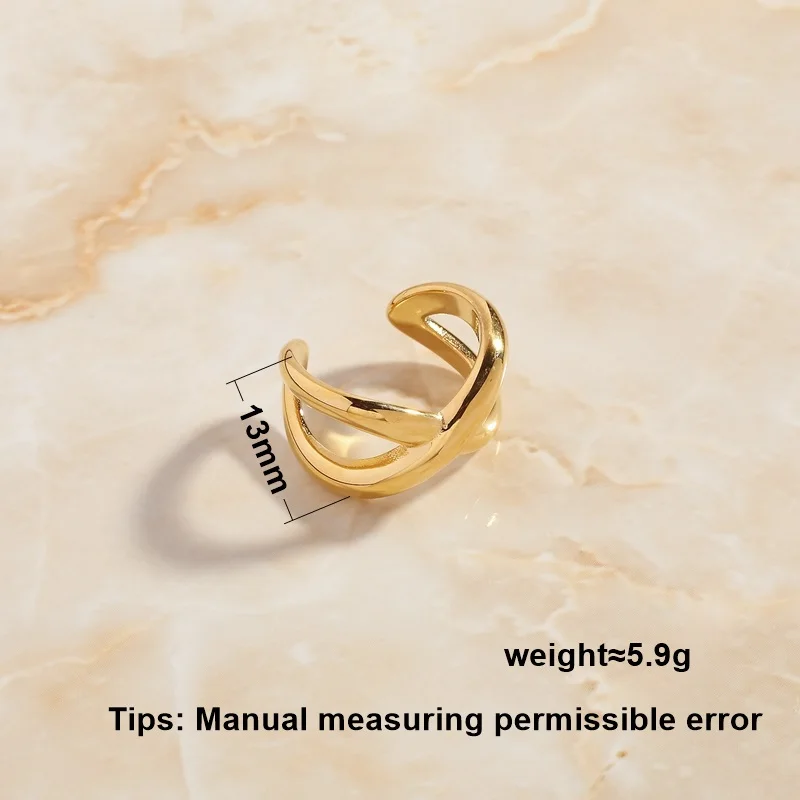 Sommar New Beautiful Fashion Pvd Plating Size 6 7 8  Women Engagement Rings Cross Wound Ring Jewelry on The Neck Unique