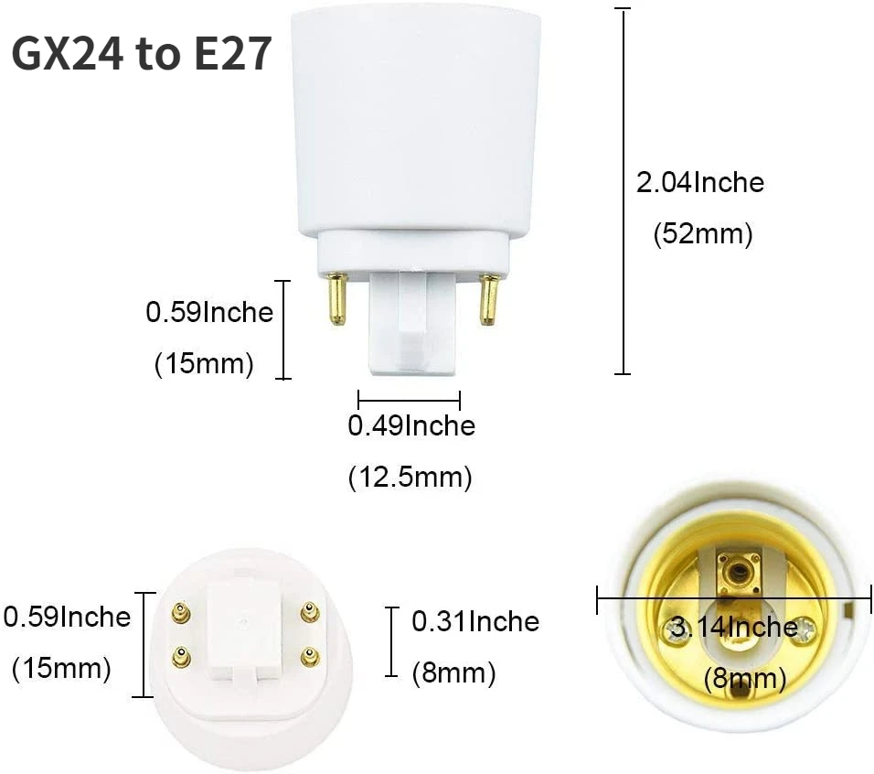 E27 E12 E14 G24Q GU24 G4 G6.35 MR16 EU plug Lamp Bases Light Bulb Adapter Converters Bulb Socket