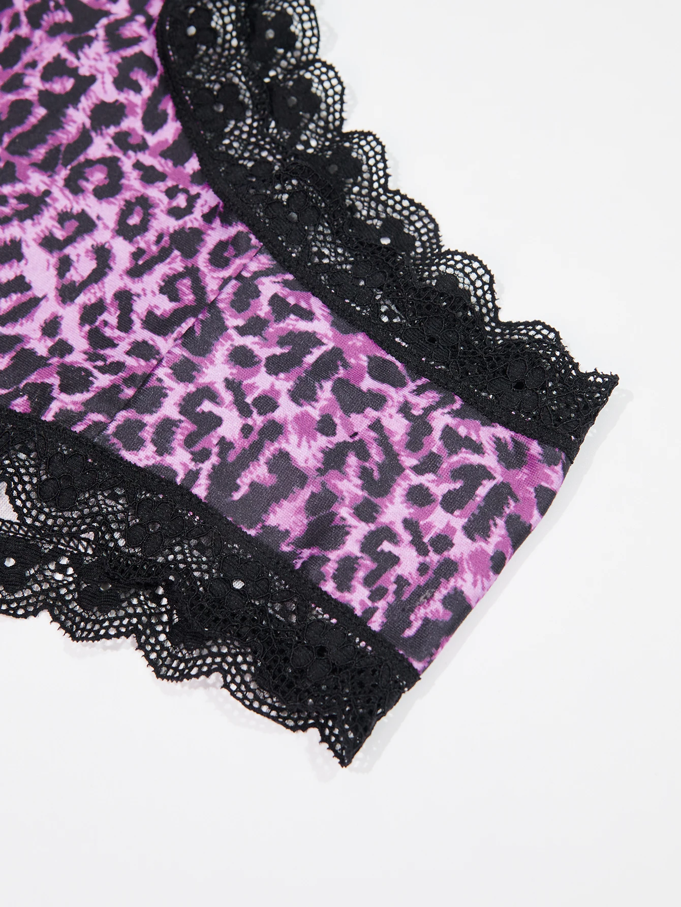 Calzoncillos triangulares de mujer de talla grande con encaje en forma de corazón y estampado de leopardo sexy de 8 piezas